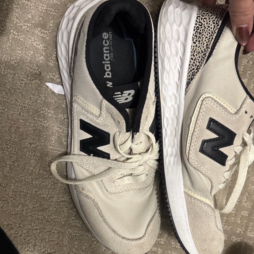 New Balance Beige and Black Athletic Shoes